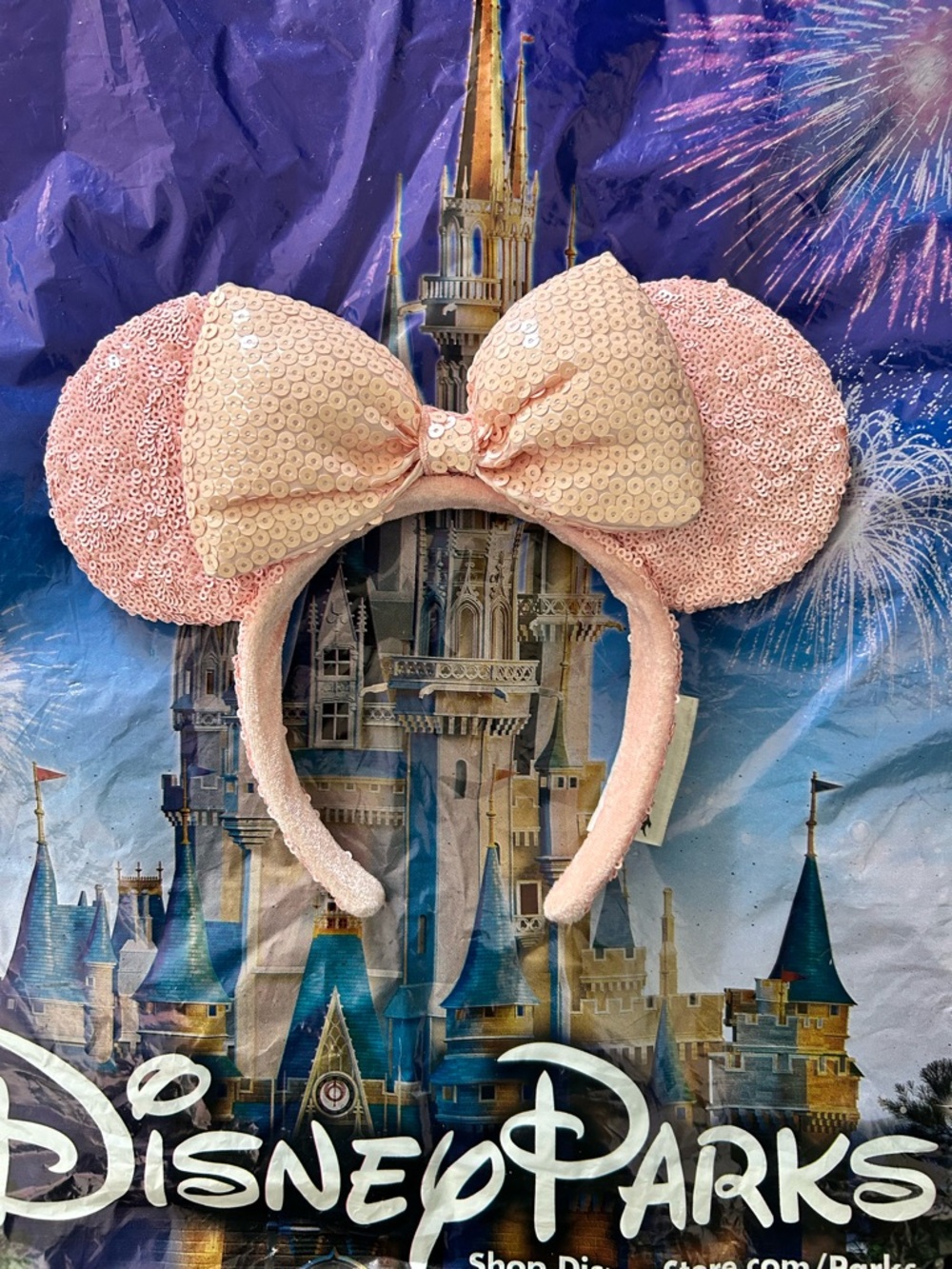 Disney Pink Sequin Minnie Mouse Ears Headband